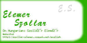 elemer szollar business card